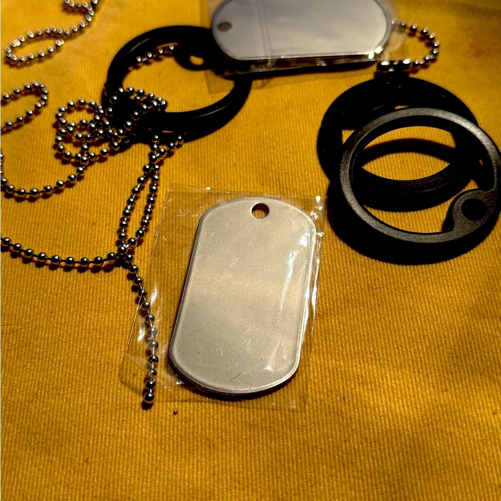 Military dog tag necklace and bag tag